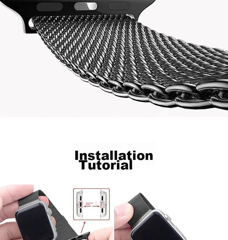 ESCASE Compatible Apple Watch Band, IWatch SE3 Milanese Magnetic Buckle Strap, Supports Apple Watch 11/SE2/9/8, 41/40/38mm, Silver 10