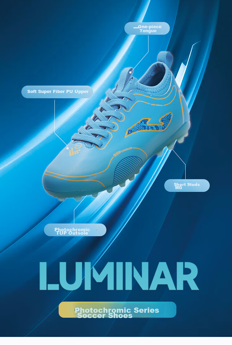 JOMA Soccer Shoes for Children MG Short Studs Youth Elementary School Students Boys And Girls Light-Changing Colorful Sole Football Training Shoes Yellow Size 32 1