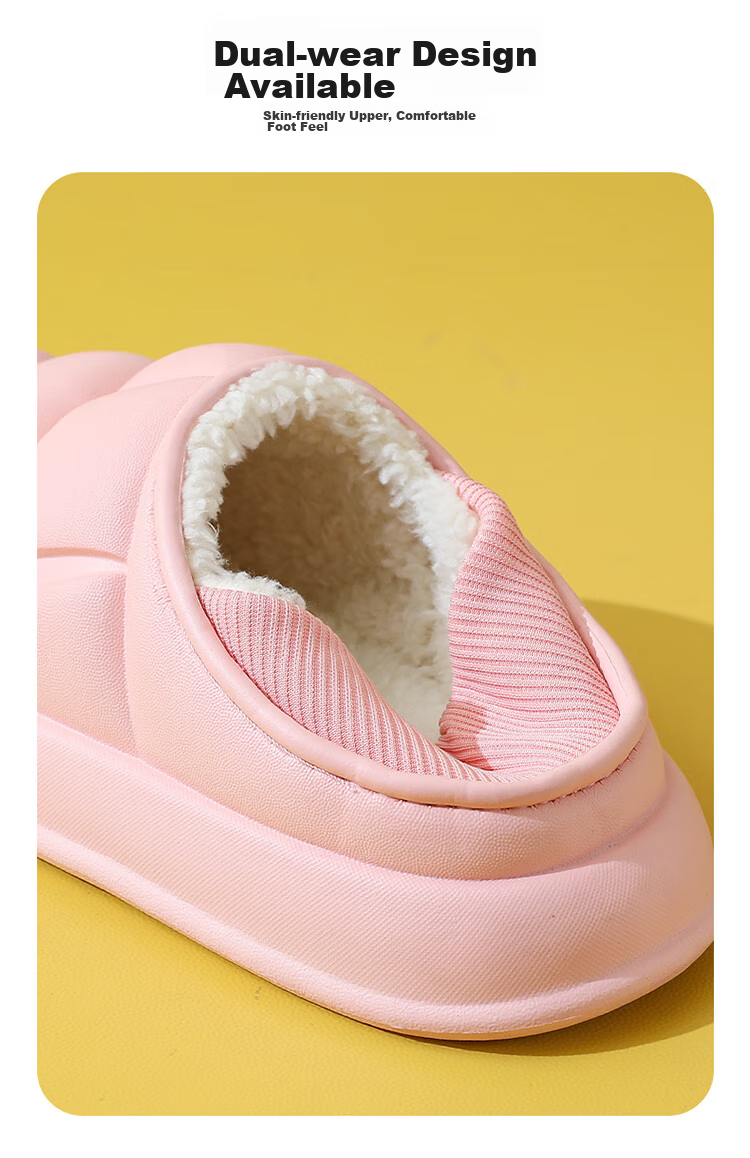 CARTELO Cotton Slippers for Men And Women, Autumn And Winter Home Indoor Outdoor Wear, Warm Water-Resistant Soft Sole EVA Couple Shoes 5