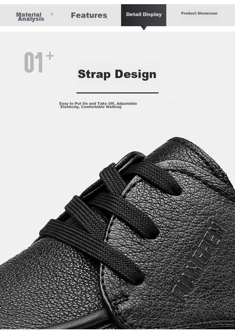 Qiangren Business Leather Shoes for Men, Soft Upper And Sole, Sheepskin Commuter Leather Shoes, Breathable Casual Men's Shoes JDA351339 Black 39 11
