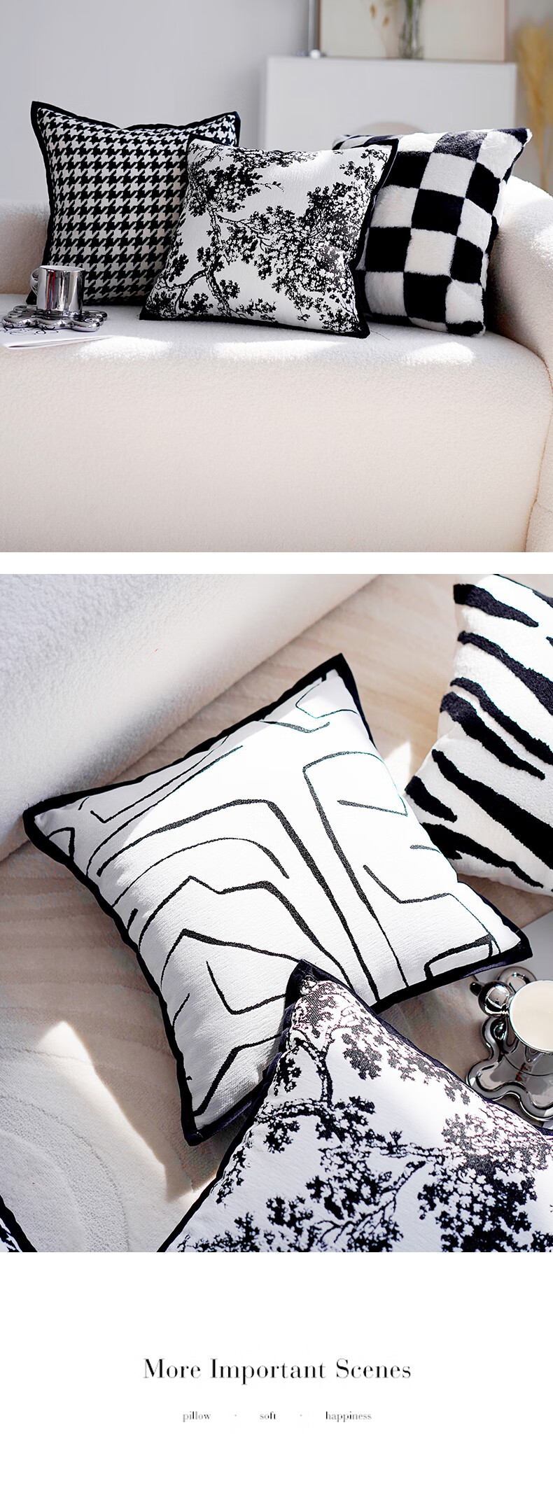 AVIVI Pillowcase, Sofa Cushion Cover, Bed Headboard Pillowcase, 45*45cm, Sketch Forest Desig 6
