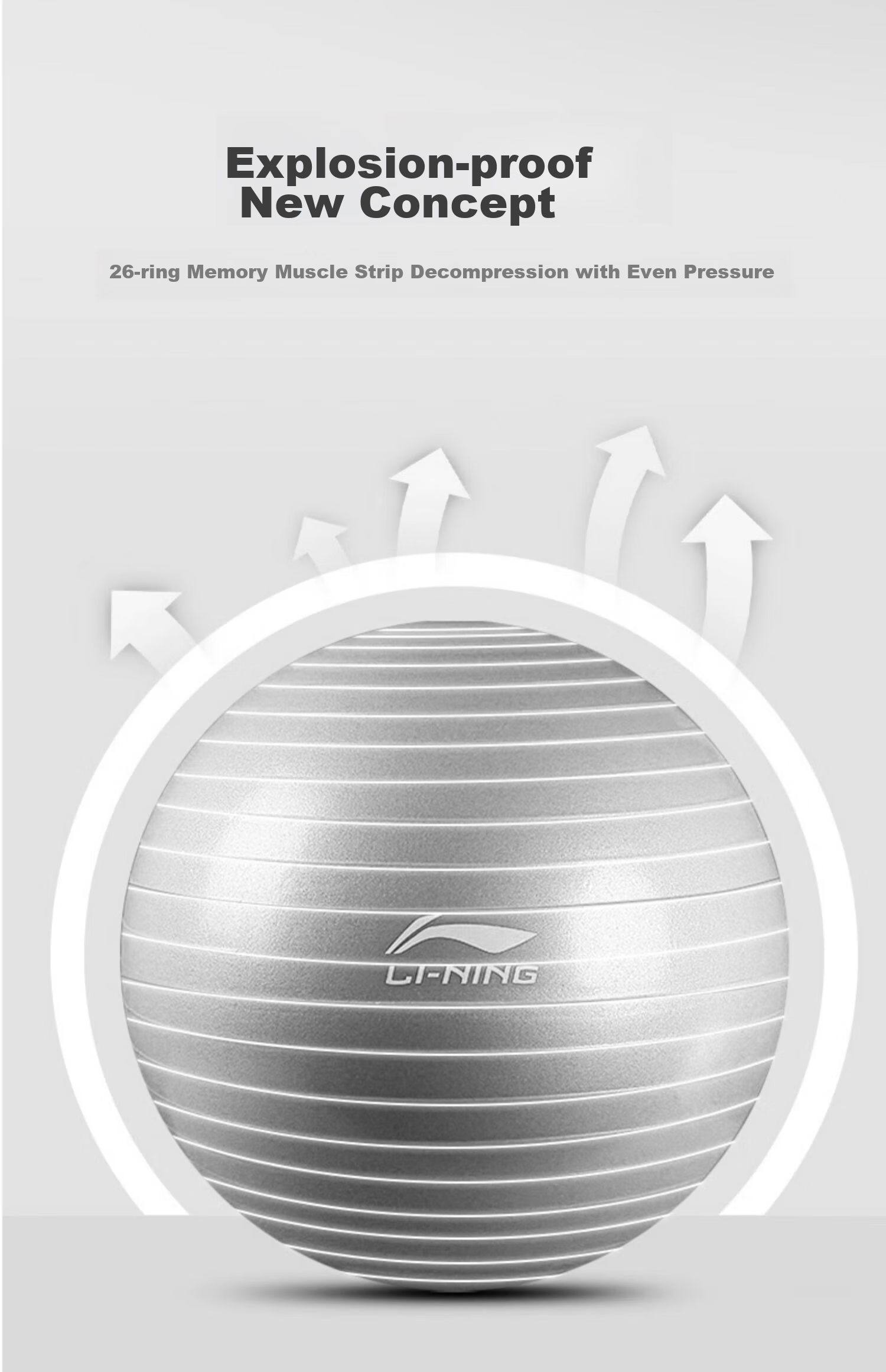 Li-Ning Yoga Ball, Fitness 75cm, Adult Training, Elastic Thickened, Professional Anti-Burst, Non-Slip, Pressure-Resistant Equipment 11