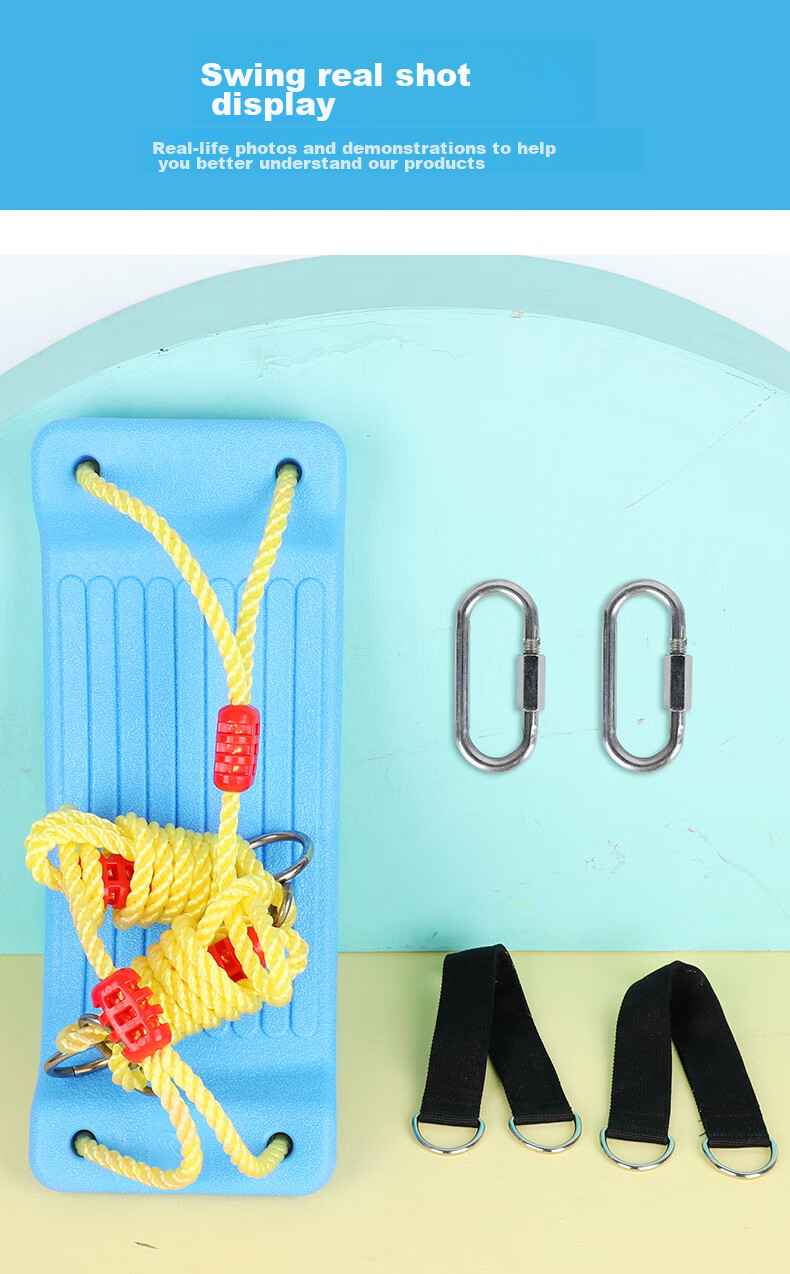 Hongdeng Children's Swing Board for Home Indoor And Outdoor Use, Baby Kids Swinging Playset, Blue Flexible Board, Birthday And New Year Gift 12