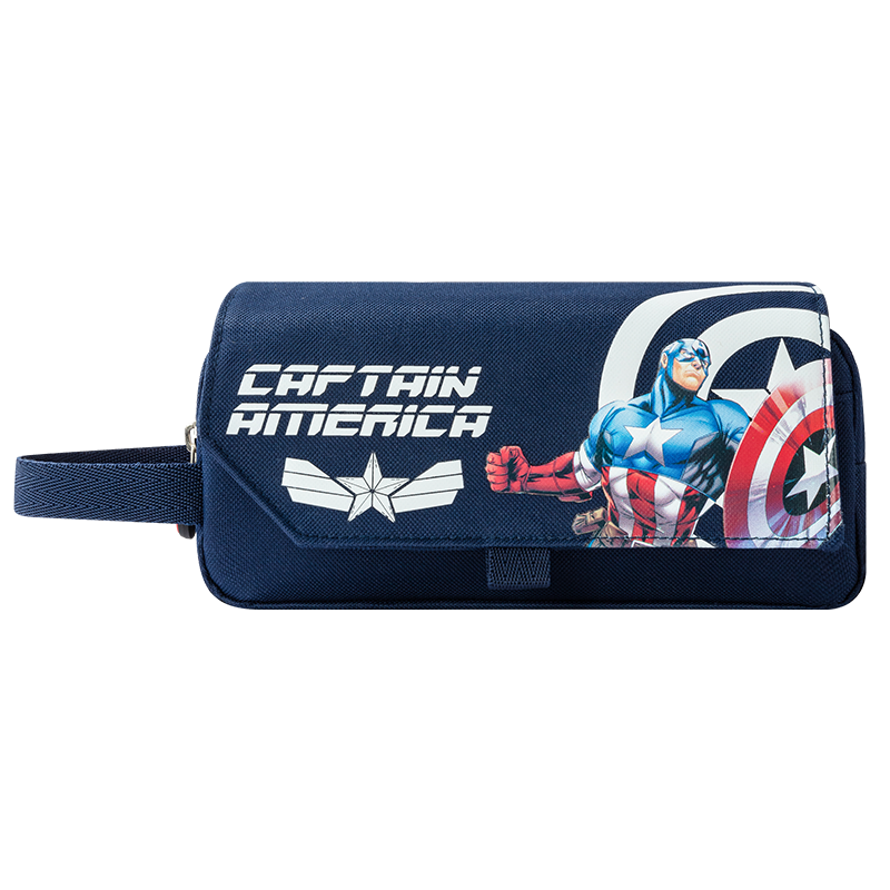 Disney Large Capacity Three-Layer Pencil Case Multifunctional Portable Stationery Bag for Elementary and Middle School Students Back to School Supplies Graduation Gift Captain America