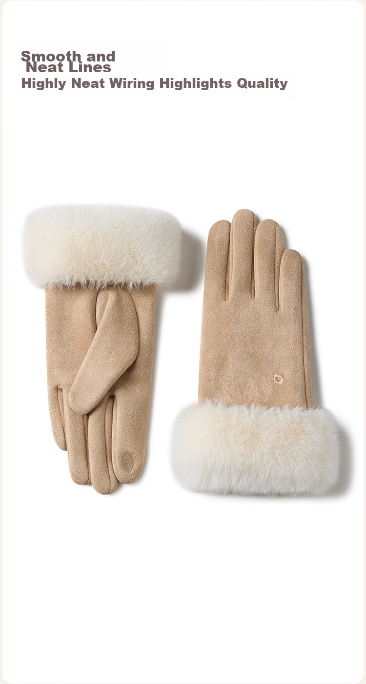 JIUMU Warm Gloves for Women, Winter Thickened Fleece-Lined, for Cycling And Driving, Windproof And Cold-Resistant, Touchscreen Compatible Gloves 5