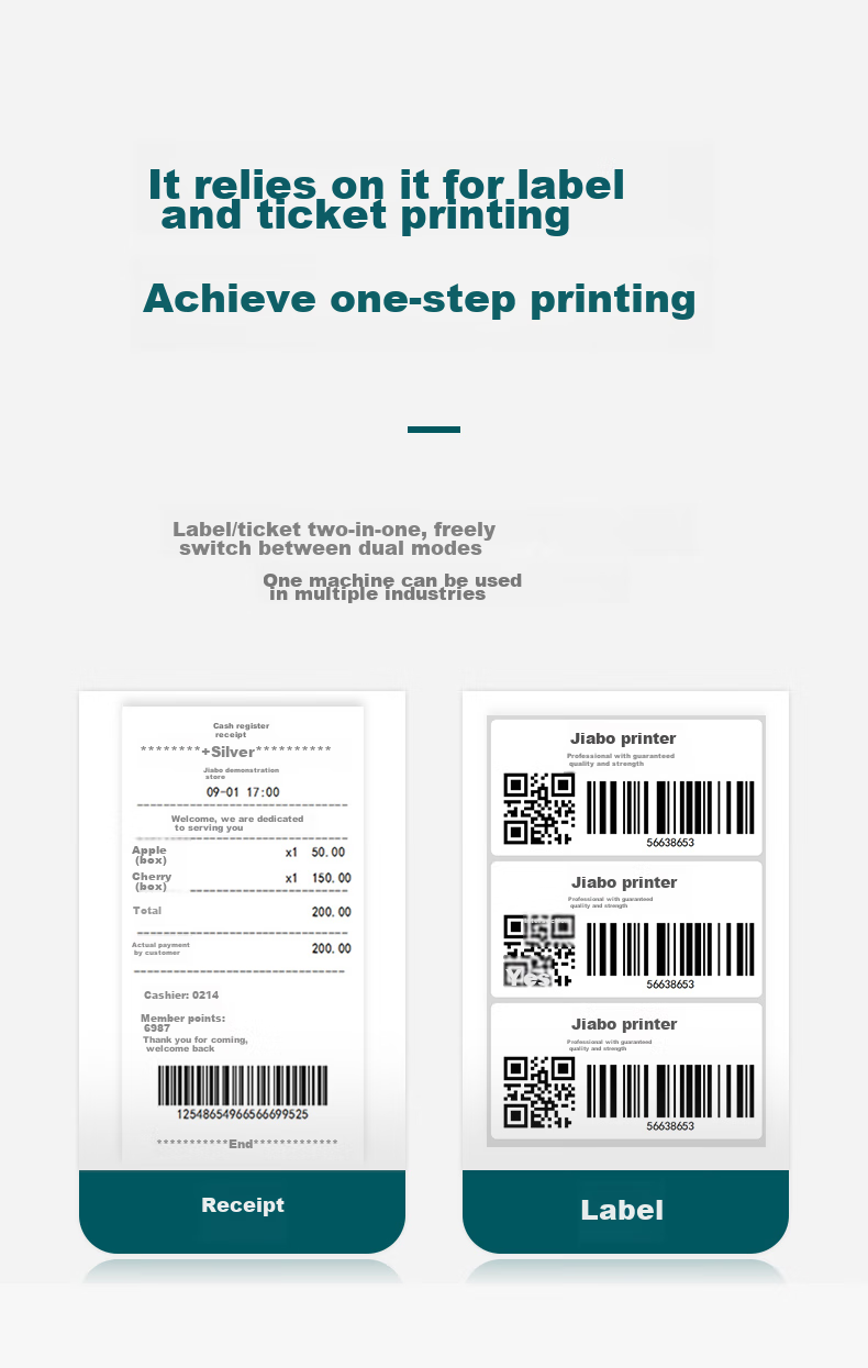 Gprinter GP3120TUC Thermal Label Printer, Computer Version, All-In for Labels/receipts, Milk Tea Labels, Cashier Receipts, Supermarket Retail E-Commerce Label Machine 4
