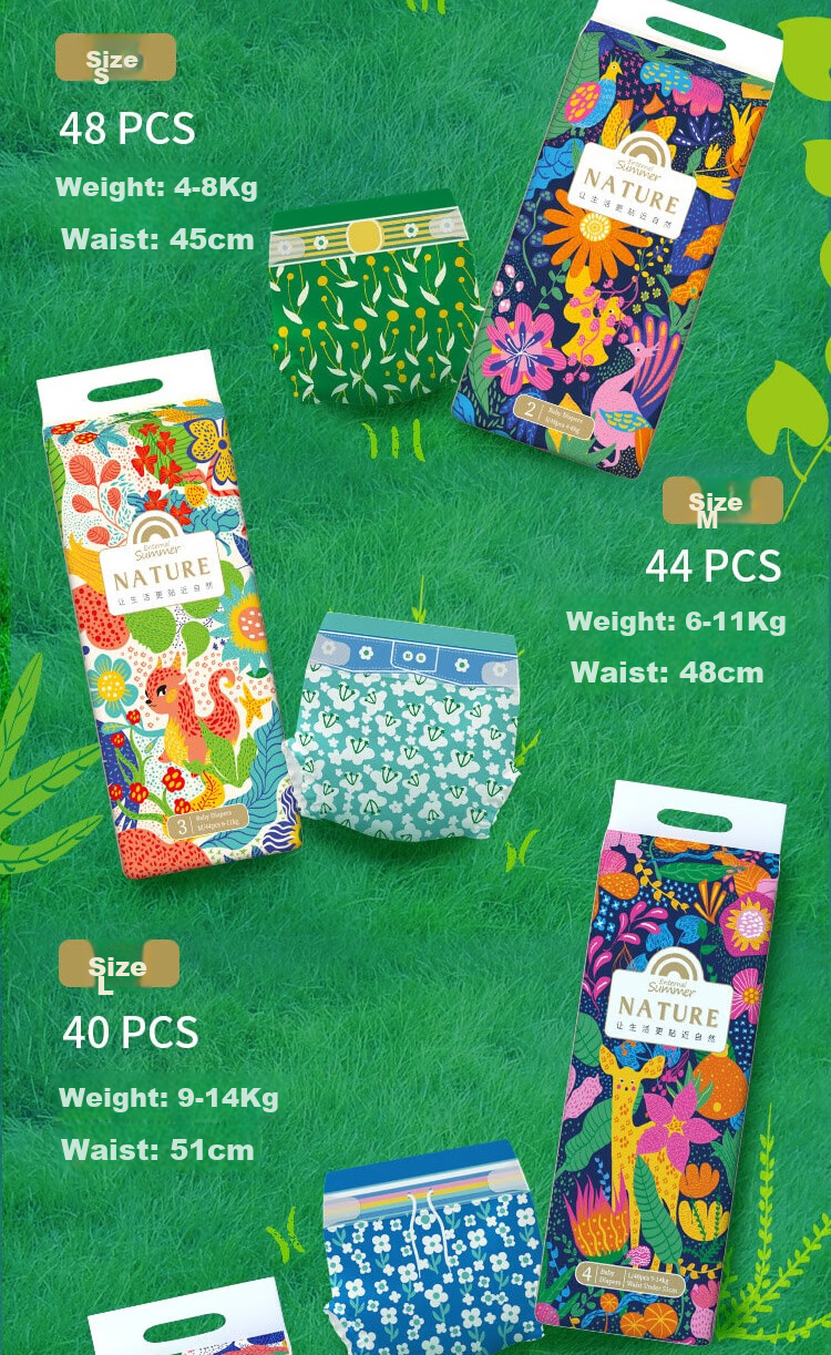 Shengxiaguangnian Nature Natural Diaper Pants, Size L, 40 Pieces, Diapers, Disposable Diapers for Babies, Ultra-Thi 11