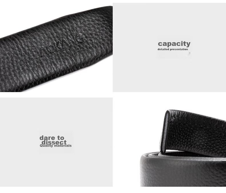 Aokang Men's Belt with Automatic Buckle, Top-Grain Leather Waistband, Business Trouser Belt, Birthday Gift for Husband 13