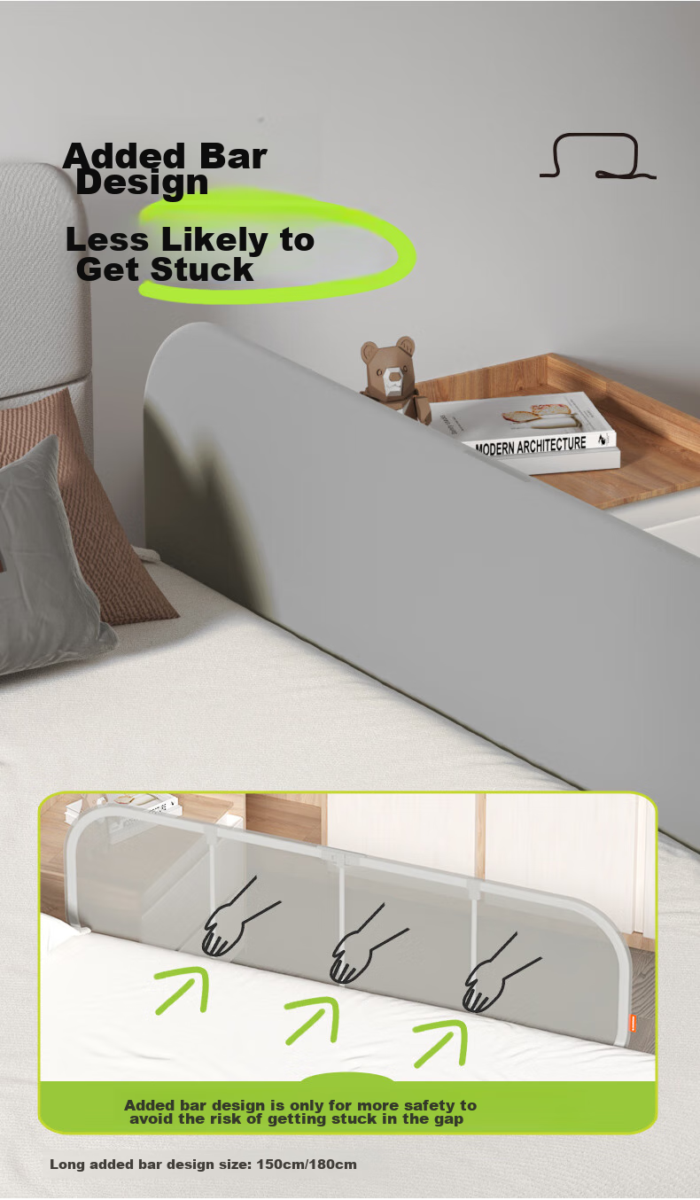 EUDEMON Portable Bed Guard Rail, Baby Travel Bed Anti-Fall Child Bedside Barrier, Foldable Fence, Single-Sided 0.9 Meter 8