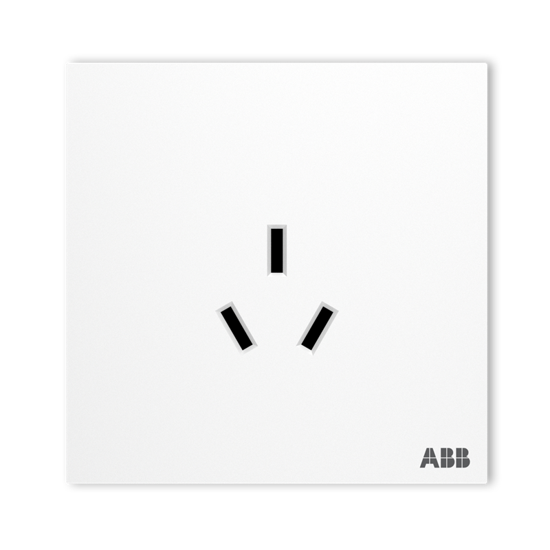 ABB Switch Socket Panel, Yingzhi Series White 16A Three-Hole Air Conditioner Socket, CA206