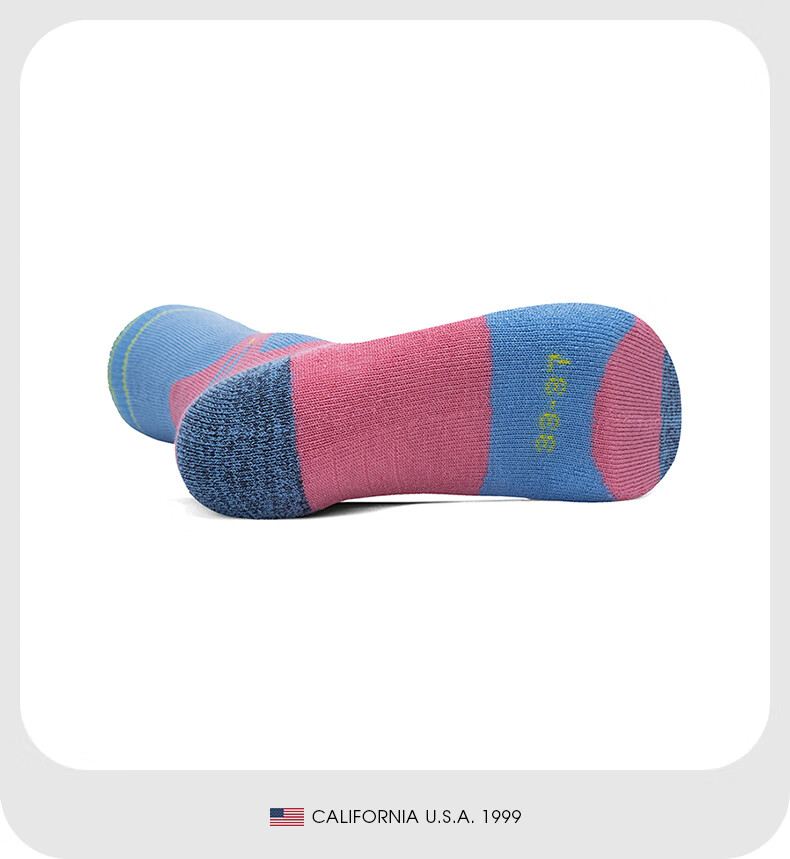 TFO Children's Wool Socks, Merino Comfortable Breathable Outdoor Sports Socks Running Socks 2902411 Pink Blue 6