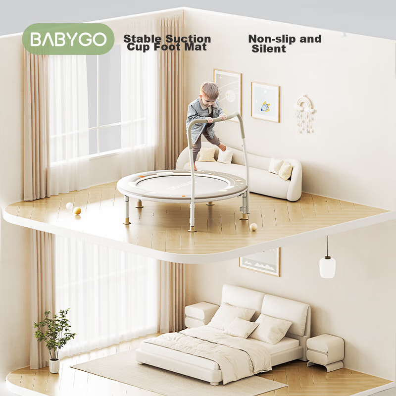 Батут BG-BABYGO складной для детей, для дома, для прыжков, от 3 до 10 лет, развивающая игрушка для прыжков [Космическая прогулка]