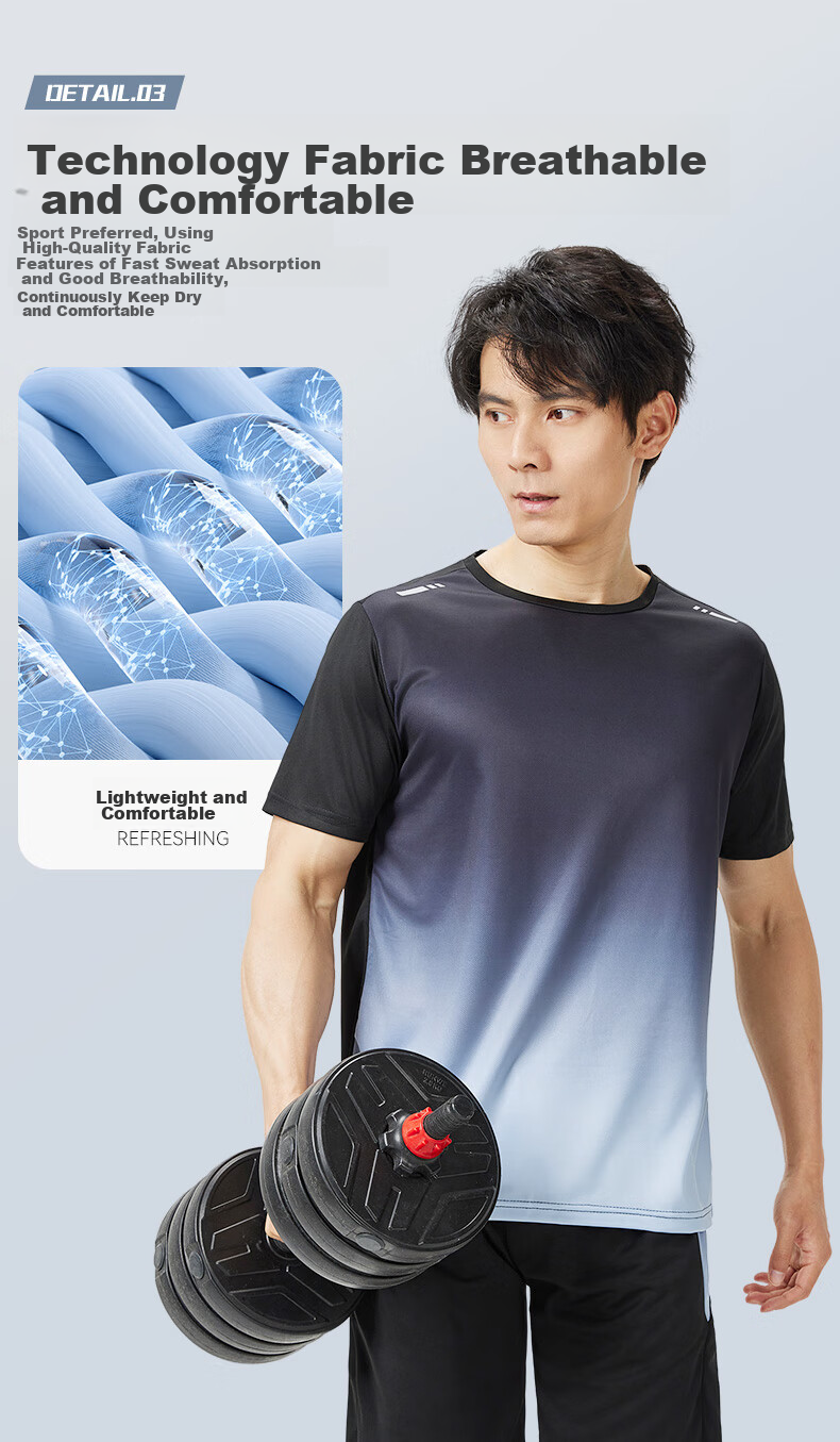 VICTORIATOURIST Sports Set for Men And Women, Indoor Fitness Wear, Quick-Dry Short-Sleeve T-Shirt, Badminton And Basketball Training Shorts, Running Gear 5