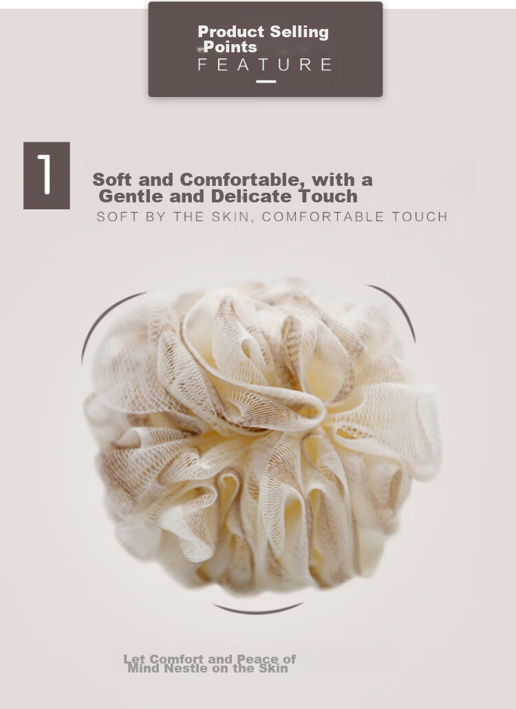 CHAHUA Bath Sponge, PE Material, Exfoliating, Not Easily Loose, Can Be Hung, for Men, Lathering Mesh 7