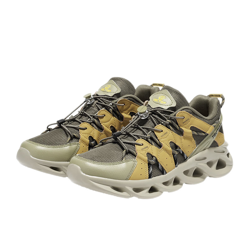 TECTOP Hiking Shoes for Couples, Breathable Mesh Outdoor Trekking And Mountaineering Sports Shoes, Mustard Yellow/ginger Yellow, Size 40
