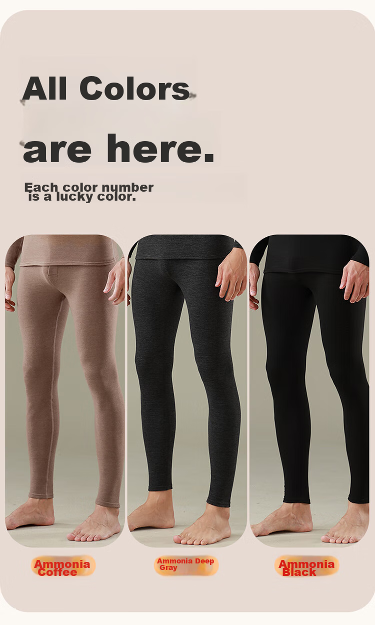 LangSha Thermal Underwear, Warm Fleece-Lined Men's Inner Wear, Tight-Fitting Winter And Autumn Pants, High-Waist Line Pants, Cashmere Base Layer Pants 15