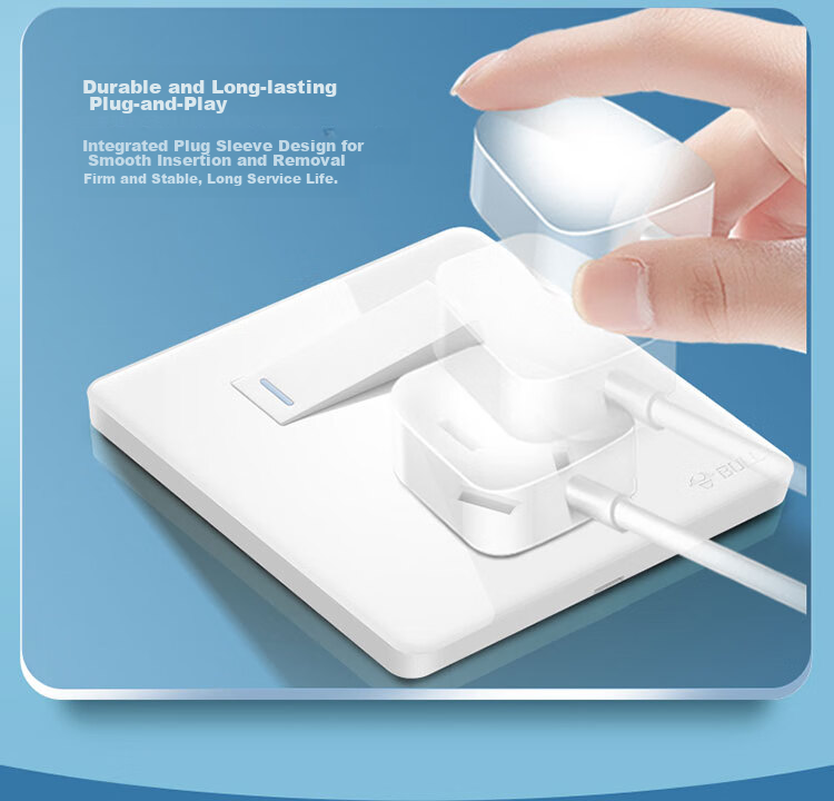 BULL Switch Socket G28 Series, 16A Switch Socket with 86-Type Socket Panel, G28E204AS, Pearl White 16