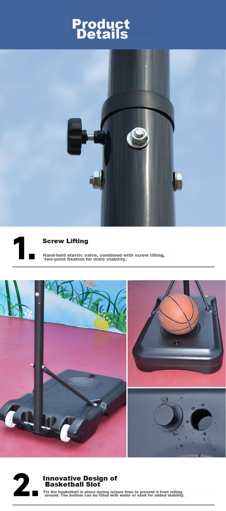 LIVEX Outdoor Portable Adjustable Children's Basketball Hoop for Indoor And Outdoor Use, Home Mobile Basketball Stand 4