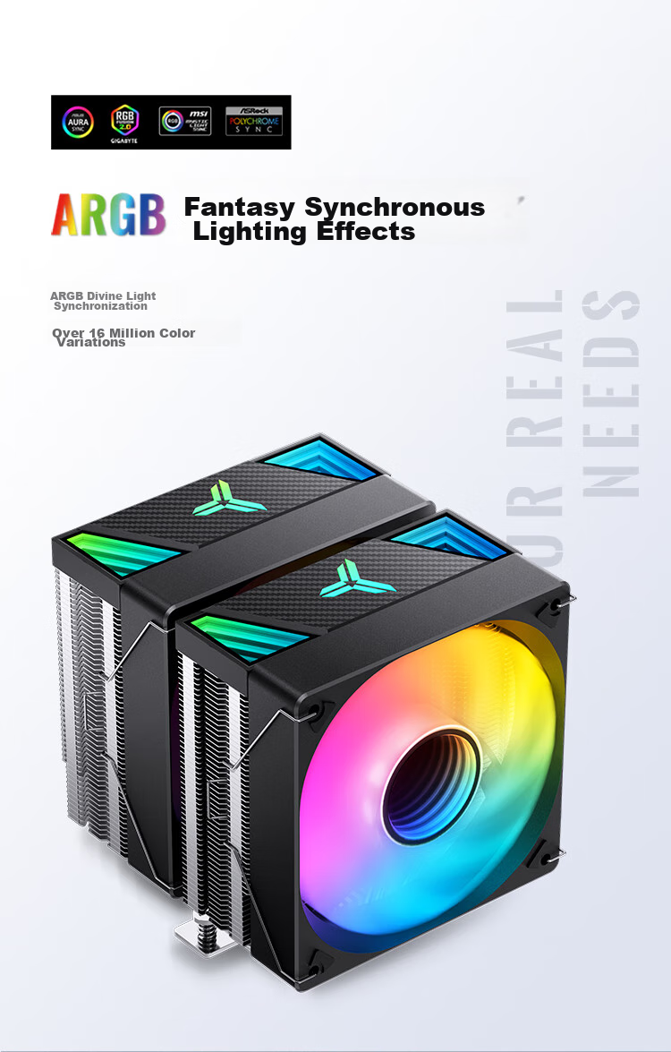 JONSBO CR-3000ARGB Version CPU Air Cooler (Dual Tower Dual Fan / Nickel-Plated 7 Heat Pipes / Motherboard ARGB Sync / PWM / Multi-Platform / Thermal Paste Included) 10
