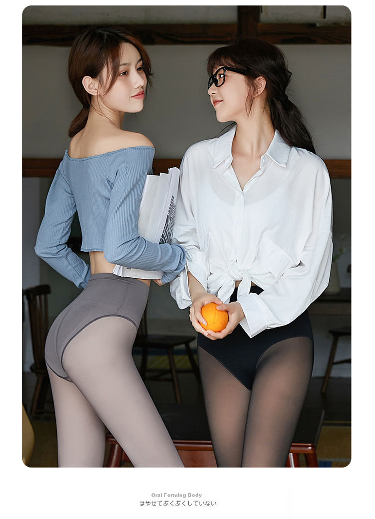LangSha Women's Leggings for Spring And Summer, Thin Fleece-Like Seamless Pantyhose, Flight Attendant Gray, Skin-Translucent, High-Waisted Tummy Control And Butt-Lifting Pants, Gray with Seamless Cuff 13