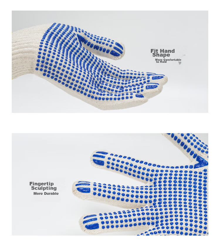 Shunxuan Safety Gloves, Non-Slip, Wear-Resistant, for Manual Work, PVC Dotted Work Gloves, Industrial Protective Gloves for Construction Sites And Handling, SGZ600-B10, 12 Pairs/pack 10