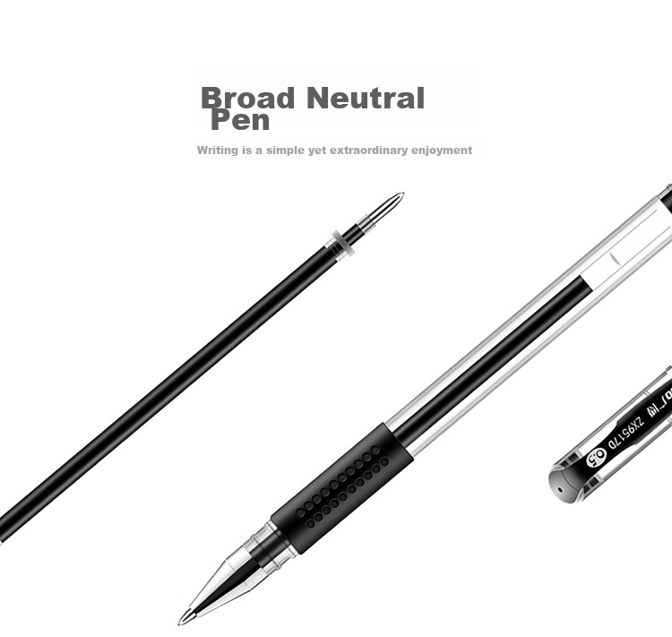 GuangBo 0.5mm Black Classic Gel Pen Set (10 Pens + 10 Refills), 20-Piece Set, ZX9517D 1