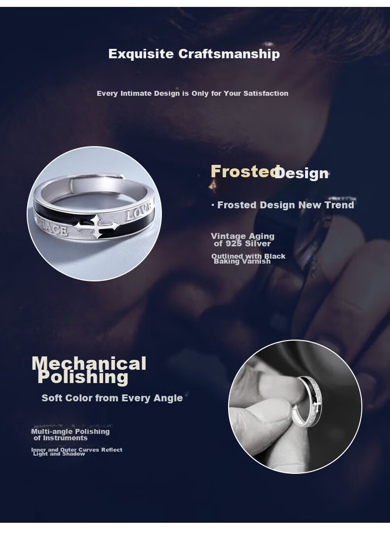 Zhoubaifu Faith Ring for Men, Student Life Pendant, Single Ring, Birthday Gift for Boyfriend Or Husband 7