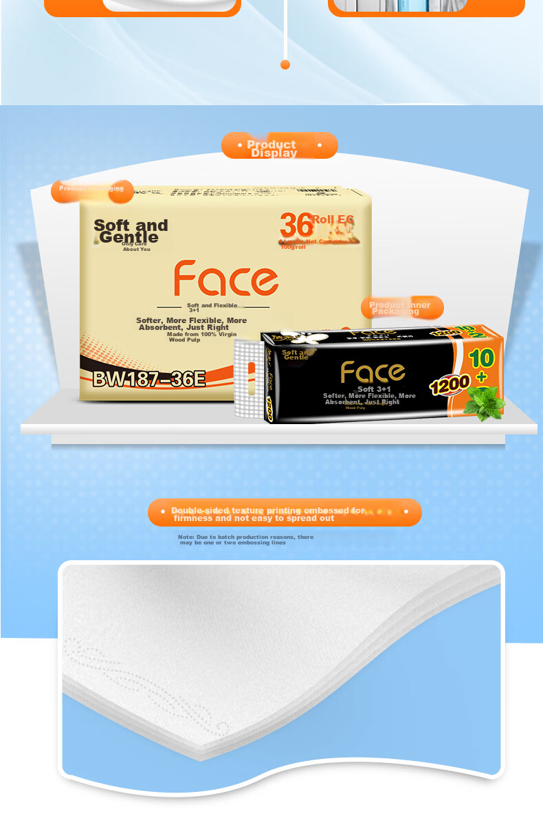 C&S Coreless Toilet Paper, Soft And Thick 4-Ply 75g*10 Rolls, Bathroom Tissue, Double-Sided Embossed, Soft And Thick Like Cotto 5