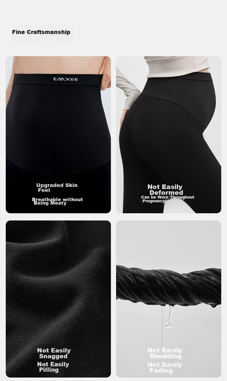 EMXEE Maternity Thick Leggings, Autumn New Style, Pregnancy Yoga Pants, Maternity Pants, Belly Support Pants, Butt-Lifting Pants, Maternity Wear, Dark Gray 17