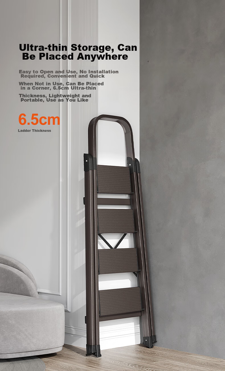 AOPENG Folding Ladder for Home Use, Four-Step Thickened Aluminum Alloy Indoor And Outdoor Climbing Ladder, A-Frame Ladder for Engineering Projects 13