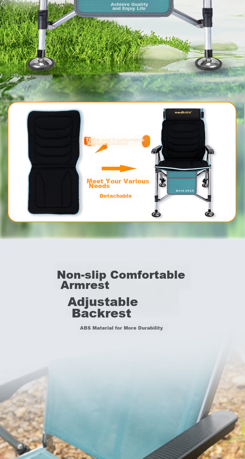 Grsaed All-Terrain European Fishing Chair, Multifunctional Wild Fishing Stool, Complete Portable Folding Chair with Tackle - Upgraded Versio 9