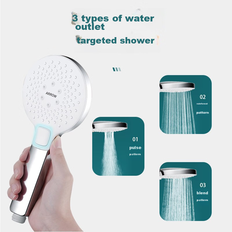 ARROW Handheld Shower Head with Pressure Boost, Single-Handed Shower Head AE5841