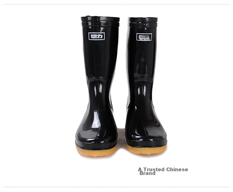Huili Rain Boots for Men, High-Top Non-Slip Waterproof Shoes, Outdoor Car Washing Rubber Shoes, Fishing Wear-Resistant Rain Boots 07-1 Black Medium Size 39 9