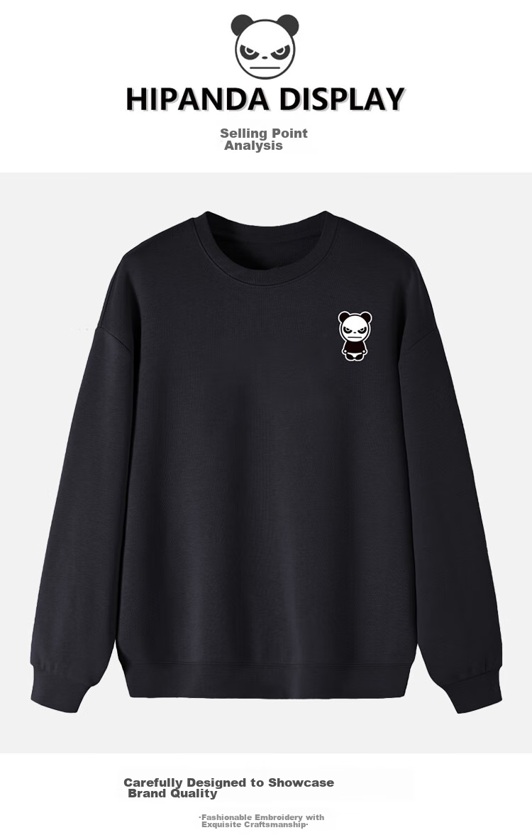 HIPANDA Men's Sweatshirt, Autumn Casual Round Neck Trendy Printed Pullover, Loose-Fitting Top for Men, Black, Size L 1