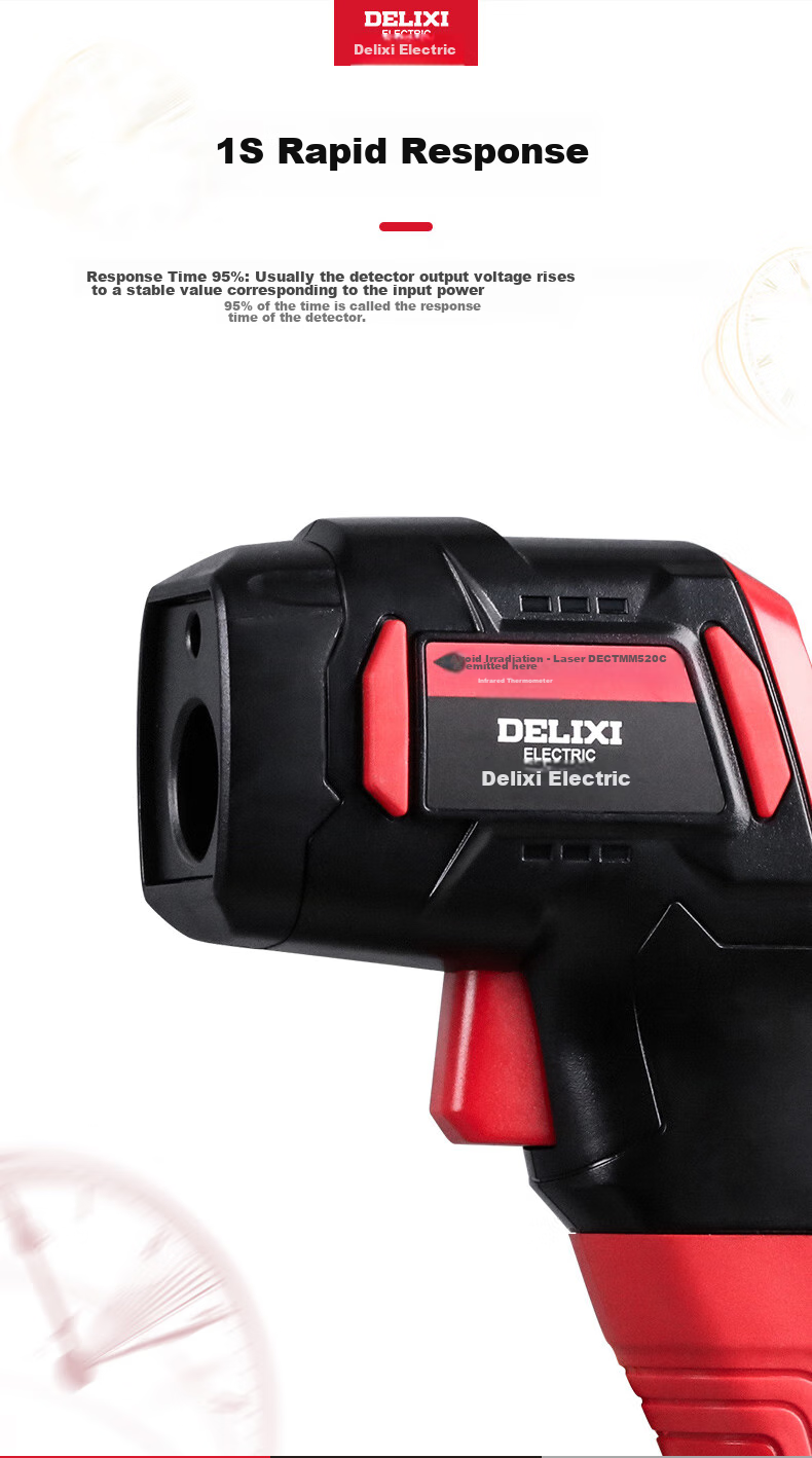 DELIXI ELECTRIC Infrared Thermometer, High-Precision Temperature Gun with Color Screen Display, Handheld Industrial-Grade Thermometer, Multi-Point Temperature Measurement 15