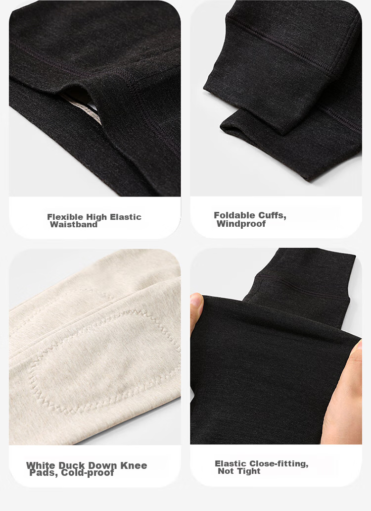 Jiusuiban down Knee Pads, Children's Thermal Pants, Boys' Autumn And Winter Double-Layer Antibacterial Thick Cotton Pants, Youth School Uniform Base Layer Pants 12