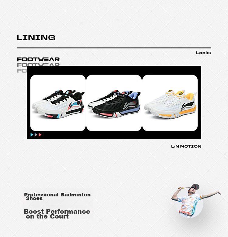 Li-Ning Badminton Shoes for Men And Women, Ground-Hugging Flight LITE Wide-Fit Training Competition Shuttlecock Shoes Second And Third Generatio 3