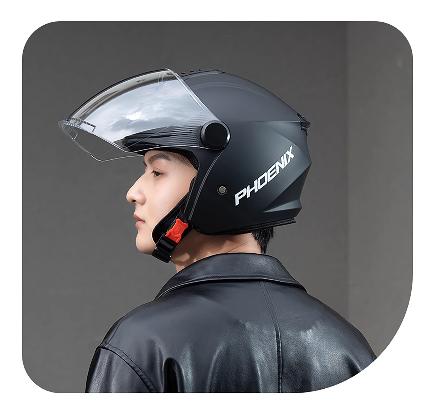 Phoenix New National Standard Class A 3C Certified Electric Motorcycle Helmet with Dual Anti-Fog Lenses Matte Black Neck Warmer Unisex Four-Season 3/4 Half Helmet Winter Warm Safety Cap 5