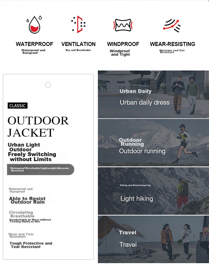 Huili Three-In Jacket for Men, Autumn And Winter Outdoor Hiking Sports Windproof Coat, Warm Jacket for Men's Clothing 4