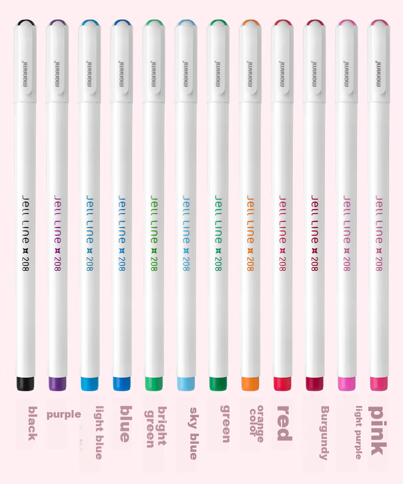 Monami [Back to School Essential] Monami (Monami) Needle-Tip Gel Pen Set with Frosted Colorful Barrel, Ballpoint Pen, Signature Pen, 0.5mm Black Ink, 02091-6 Pack 15