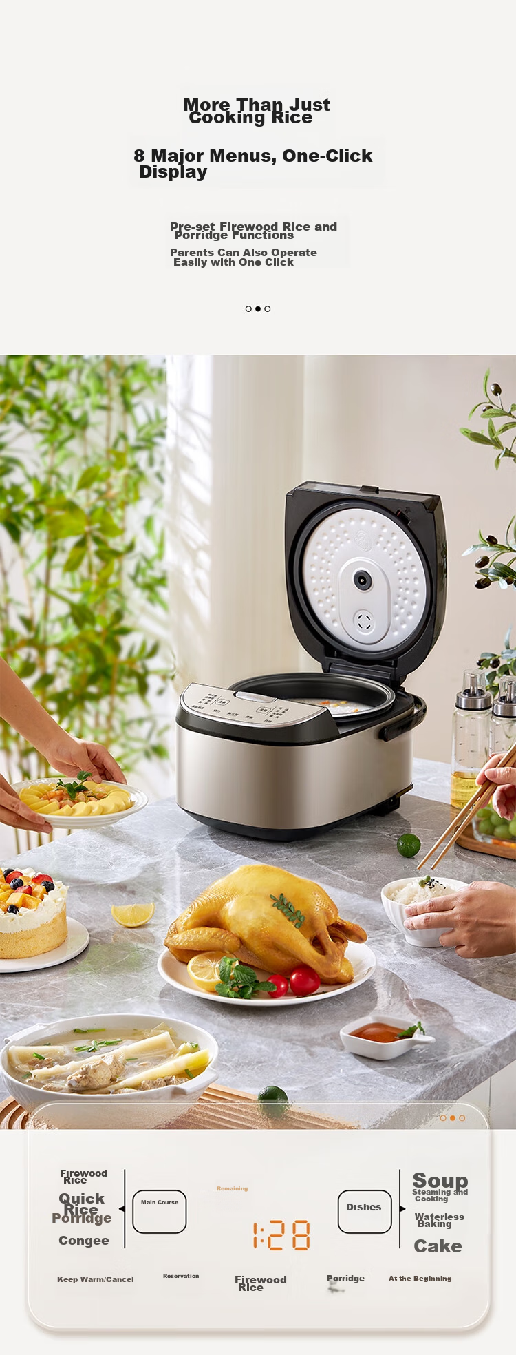 Midea Rice Cooker, 4L Black Porcelain Inner Pot with Detachable Cover, 24-Hour Smart Reservation, Sweet Firewood Rice, MB-AFB4027R [ZMD Peace of Mind Series] 10