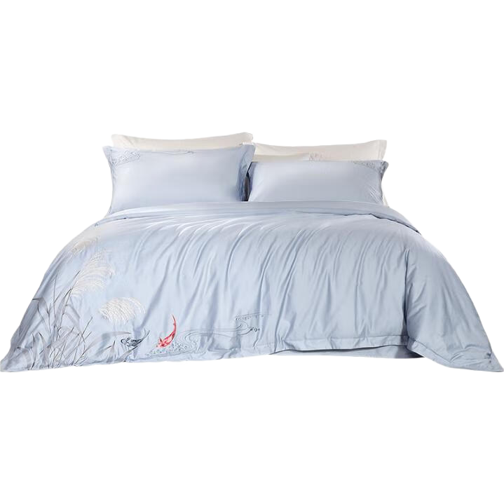 FUANNA Pure Cotton Bedding Set, 80S Long-Staple Cotton, All-Cotton Antibacterial Duvet Cover And Bed Sheet, High-Quality Sateen Bedding, 203*229cm