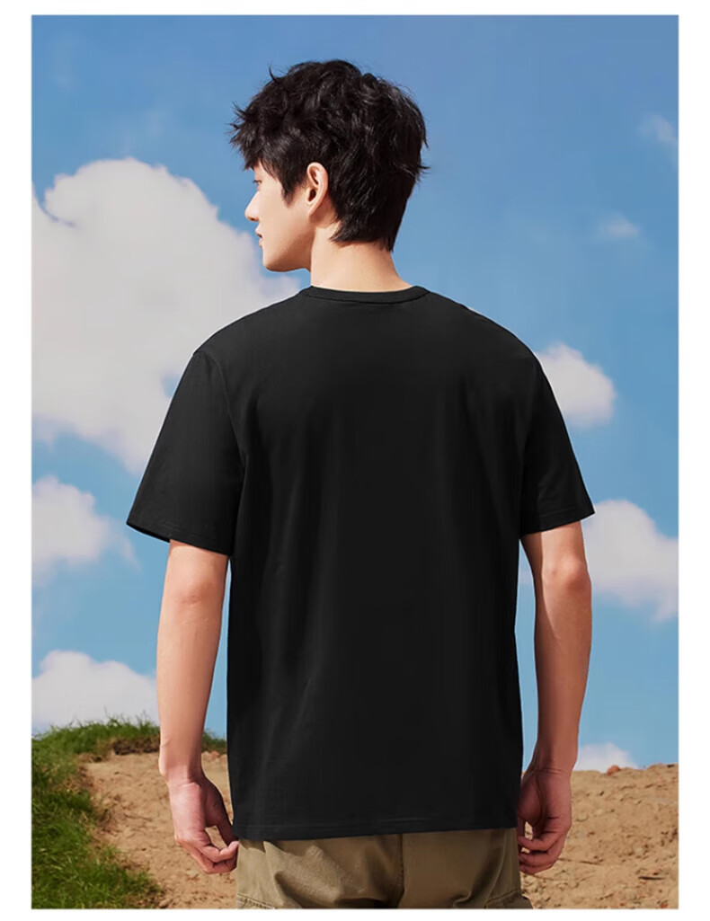 Huili Short-Sleeve T-Shirt for Men, Outdoor Sports Breathable Quick-Dry T-Shirt, Men's Pure Cotton Round Neck Ice-Cool Short-Sleeve Top 17