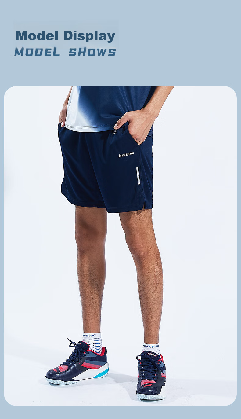 KAWASAKI Badminton Shorts Unisex Quick-Dry Lightweight Sports Pants Q3681 White 3XL 4