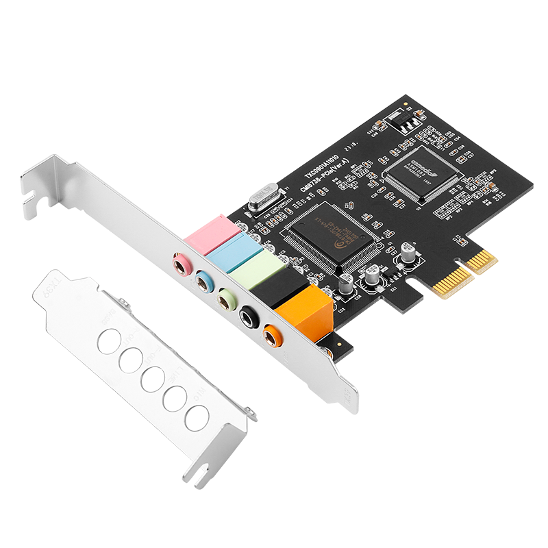 MOGE Desktop PCIE 5.1 Channel Surround Stereo 6-Channel Sound Card Independent Audio Card for Desktop Computer PCIE Internal Sound Card MC2206