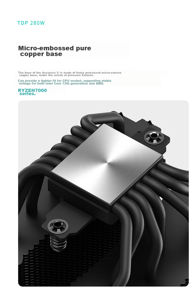 DEEPCOOL Assassin VC Supreme White CPU Air Cooler (7 Heat Pipes/VC Equal Temperature Base/Double Mode Cooling/Supports Intel Ultra Series Processors) 12
