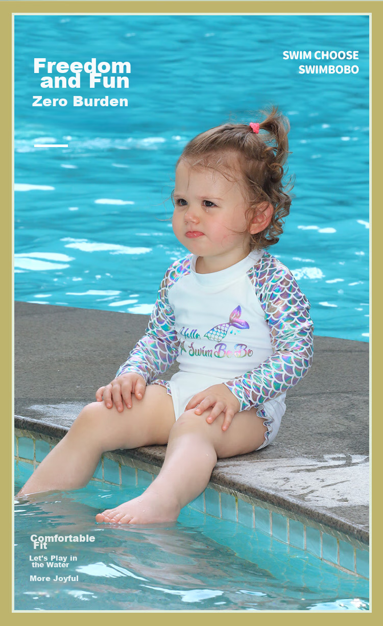 Swimbobo Children's Swimwear, Baby One-Piece Swimsuit, Girls' Class A One-Piece Swimsuit, Girls' Swim Cap Set And Swimsuit 7
