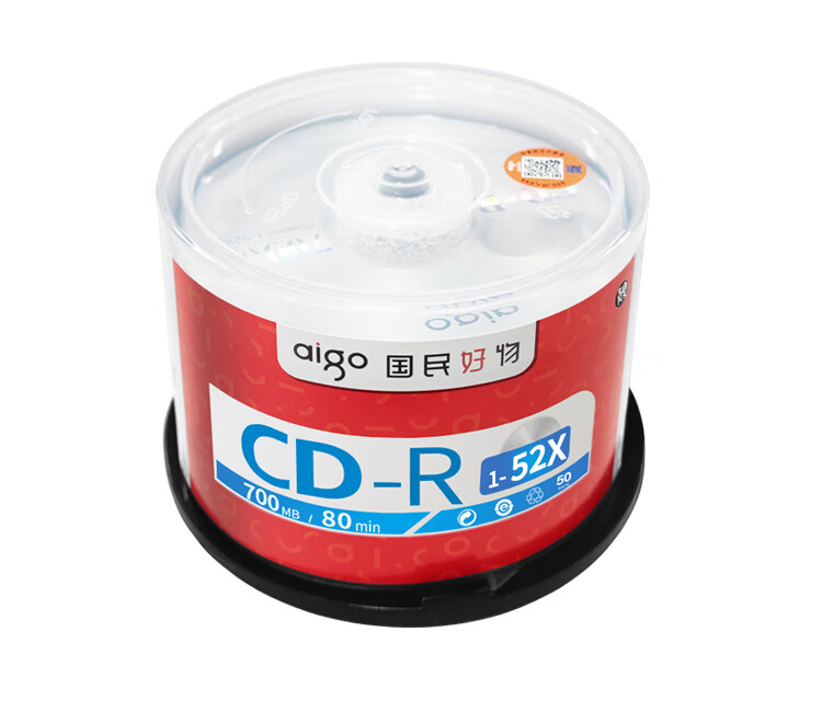 Aigo CD-R Disc/Burning Disc 52x Speed 700MB 50-Pack Spindle Blank Disc 6