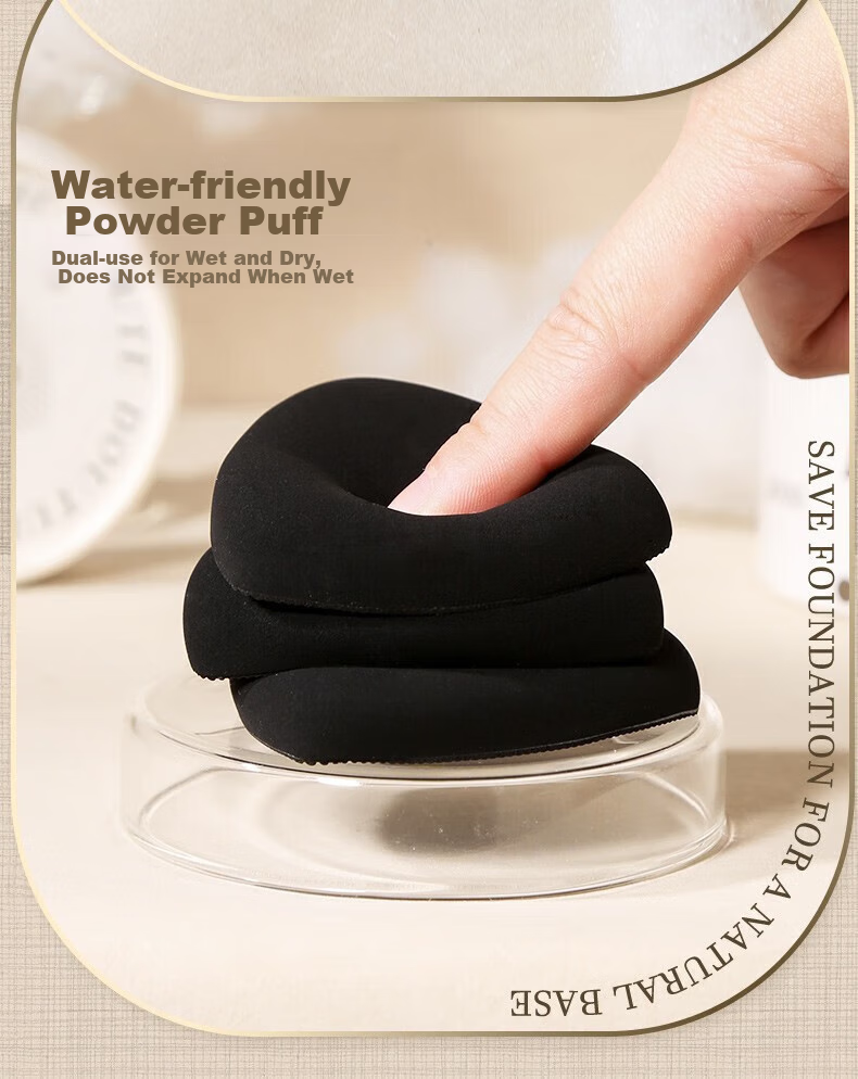 Lishu Black Pineapple Powder Puff, Dual-Use for Dry And Wet Application, 2-Pack (Including Storage Box + Loose Powder Puff) 7