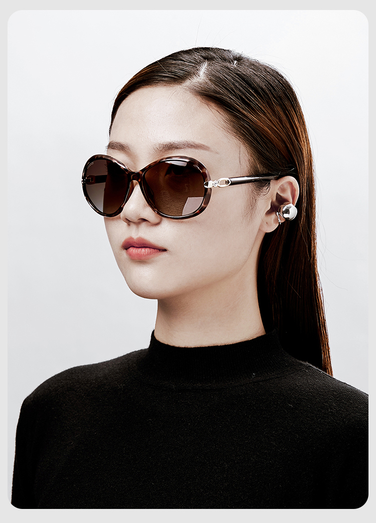 VEGOOS Polarized Sunglasses, Fashionable Large Frame, UV Protection, Sunshade for Women, Driving Glasses, 9021 Amber Tea Color 3